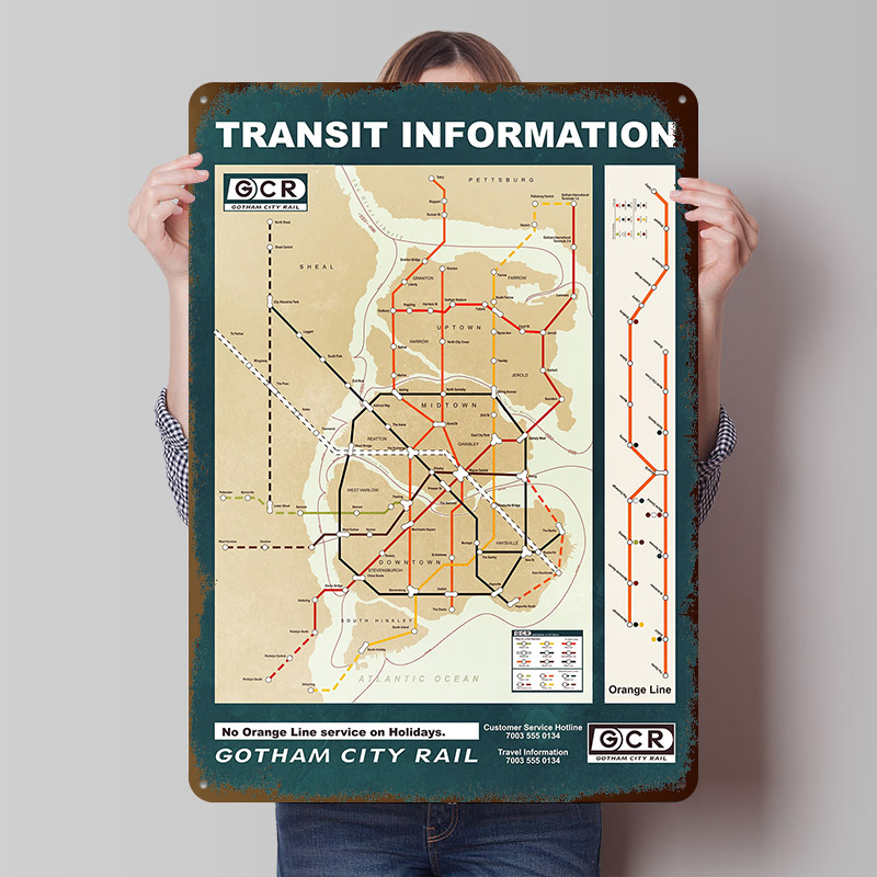 Custom Map Poster - ملصق مطبوع على خريطة مدينة جوثام