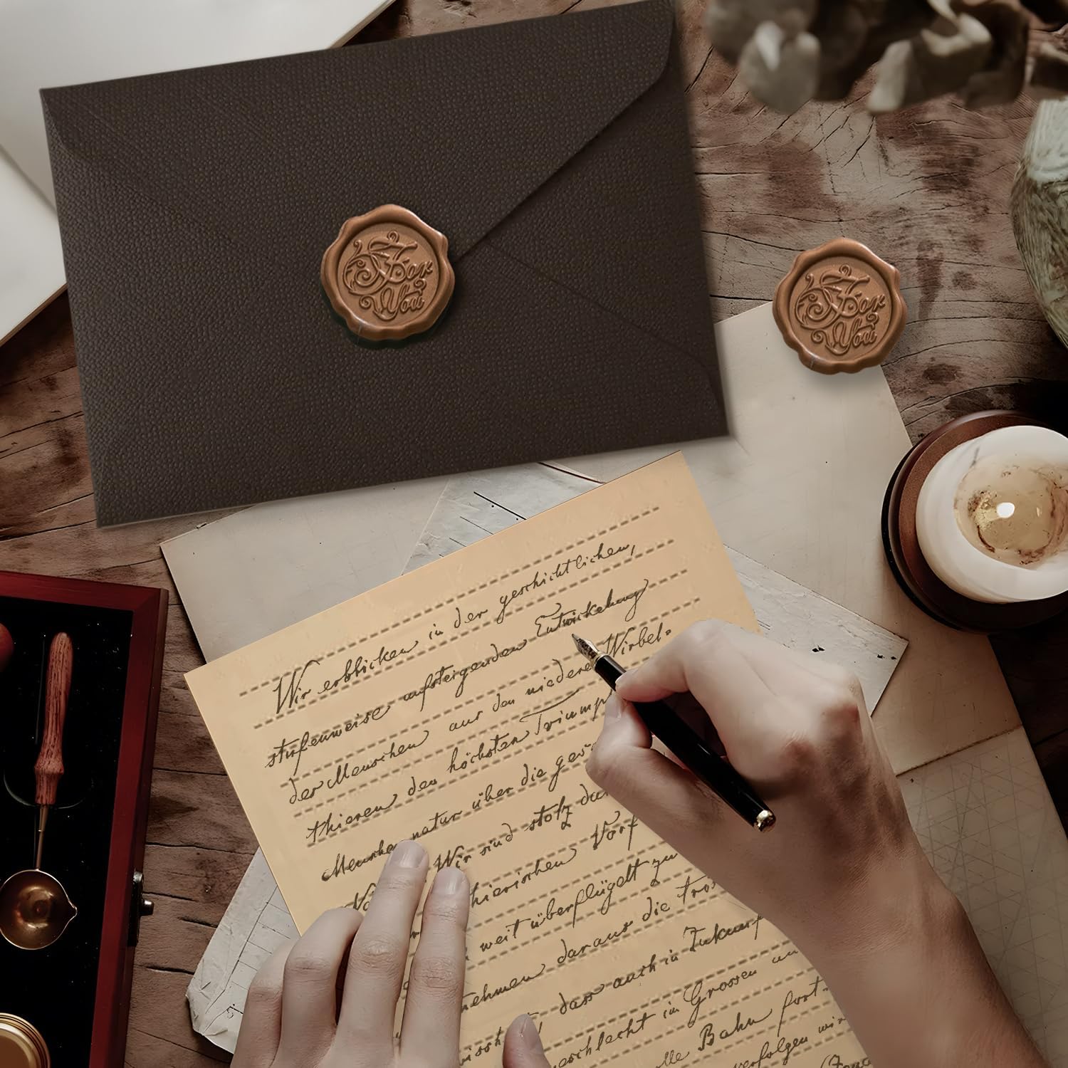 مجموعة ورق كتابة عتيق الطراز م - مراجعة Wax Seal Letter Kit وسعره