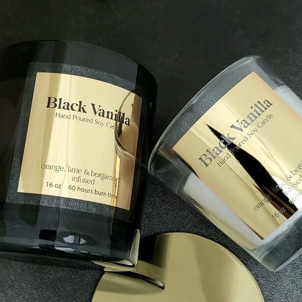 ملصق فضي ذهبي لامع مخصص ، مناس - مراجعة Personalised Candle Label وسعره
